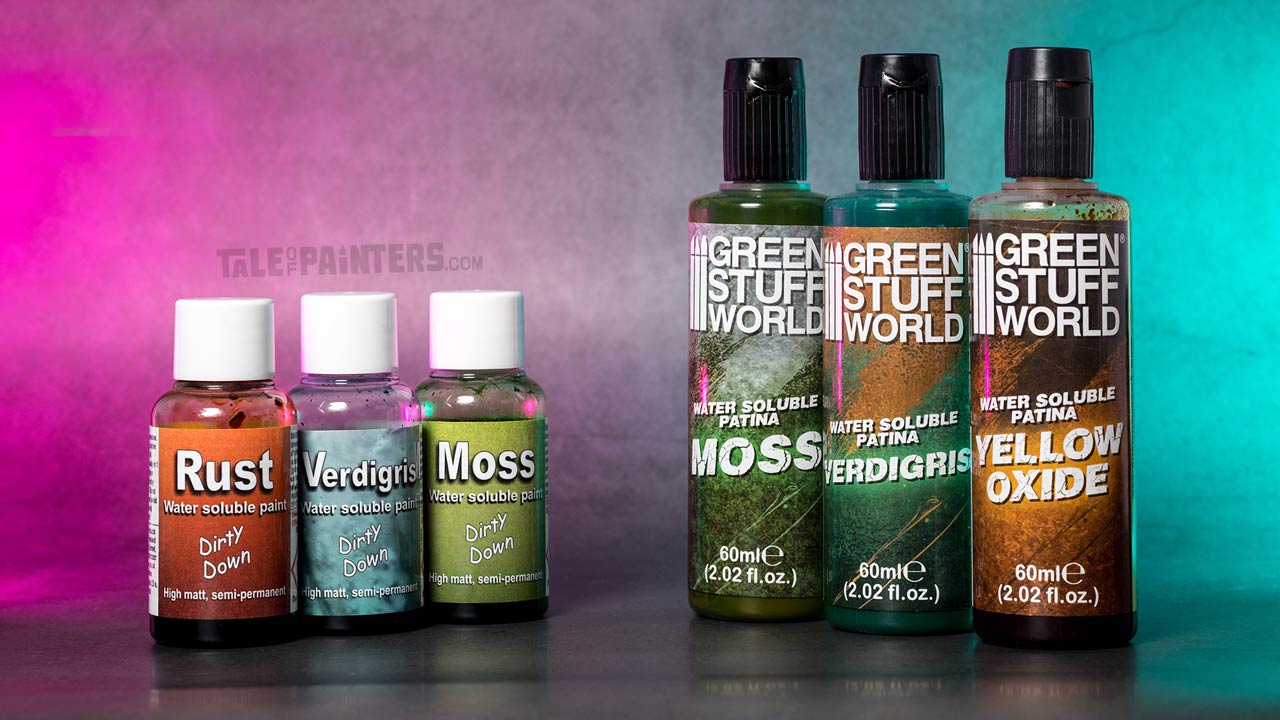 Green Stuff World have released six new patina paints that oxidise just like the popular Dirty Down paints. But without the solvents, without the smell, at a lower price, and with extra colours like soot and dirt. In this video, I put all six Green Stuff World paints head-to-head with Dirty Down to find out which patina paint pulls off the best effects.